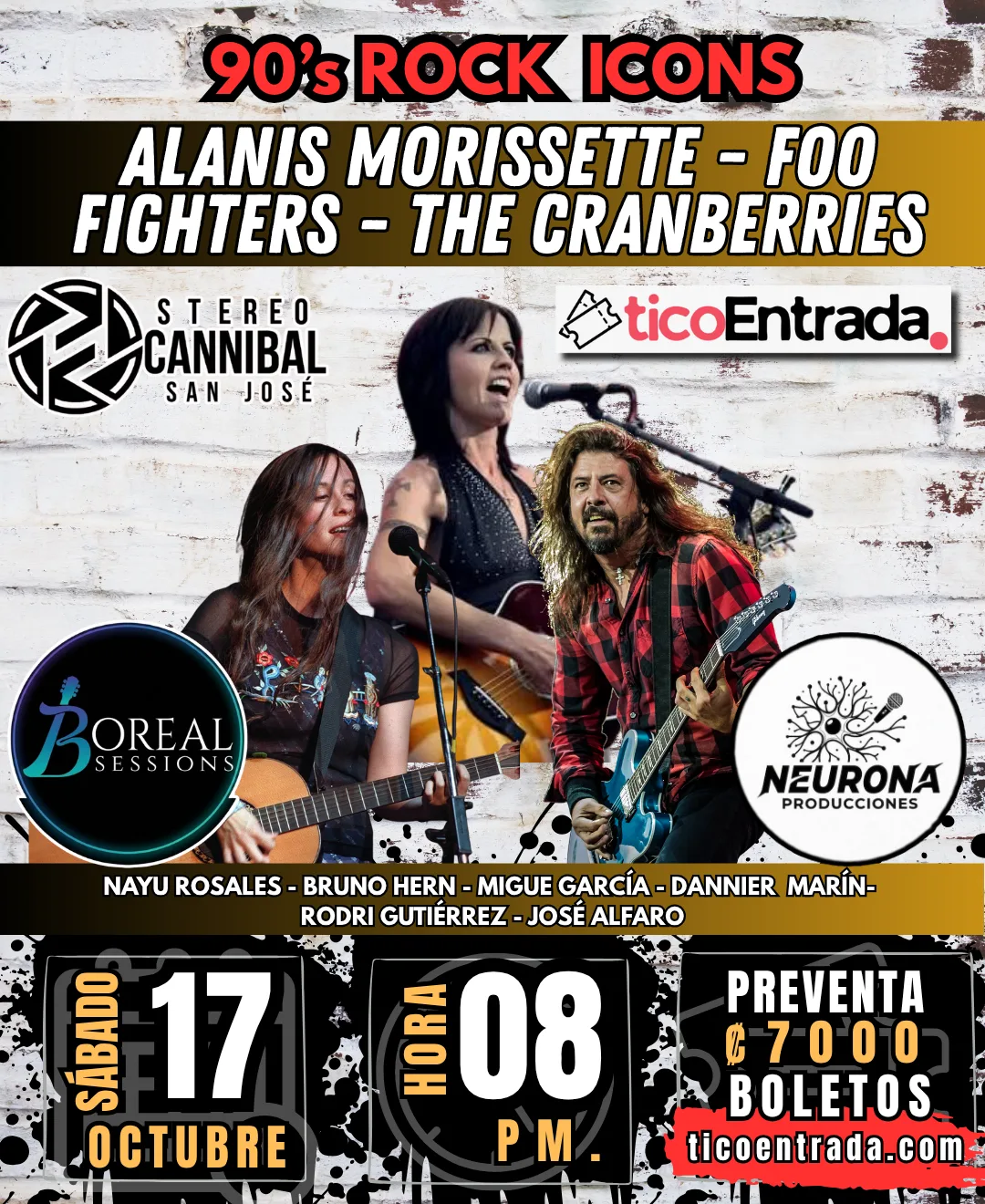 Afiche de 90’S ROCK ICONS: ALANIS MORISSETTE, FOO FIGHTERS Y THE CRANBERRIES